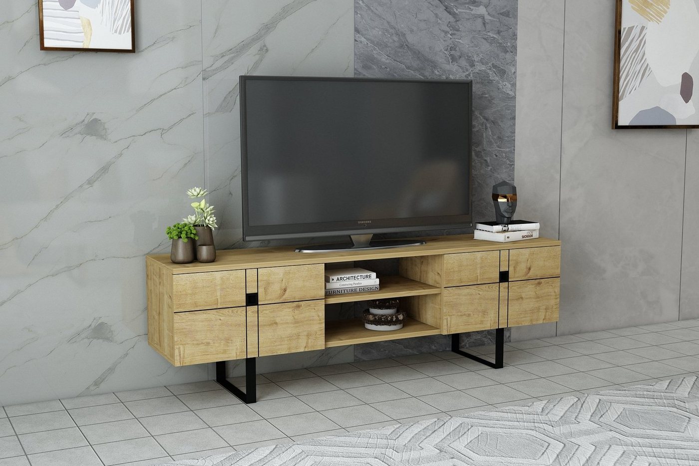 DEMA Home TV-Schrank Lowboard Zeus, Breite 160 cm, Fernseher bis zu 32-70 Zoll von DEMA Home