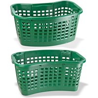 Dema - 2x Universalkorb 35 Liter grün Wäschekorb Brennholzkorb Obstkorb Kartoffelkorb von DEMA