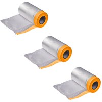 3 x Fineline Malerband mit Folie Maler Abdeckfolie mit Klebeband 55 cm x 20 m von DEMA