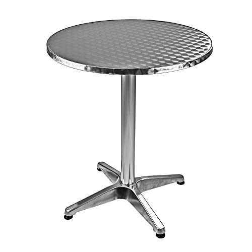 Alu Bistrotisch Beistelltisch Bartisch Gartentisch Tisch rund Ø 60 cm - H 70 cm von DEMA