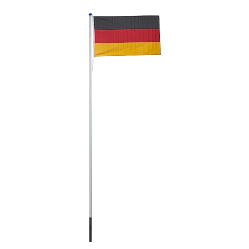 Alu Fahnenmast Flaggenmast Flaggenmasten Fahnenmasten Fahnenstange 6,10 m Berlin mit Deutschlandfahne von DEMA