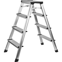 Alu Klapptritt Haushaltsleiter 2 x 4 Stufen max. 150 kg max. Steighöhe 81 cm Alu Klapptritt Haushaltsleiter 2 x 4 Stufen max. 150 kg max. Steighöhe 81 cm von DEMA