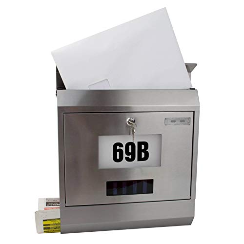 DEMA Briefkasten Solar mit Zeitungsrolle – Wetterfester Edelstahl Briefkasten mit integrierter Solarbeleuchtung und praktischer Zeitungsablage von DEMA