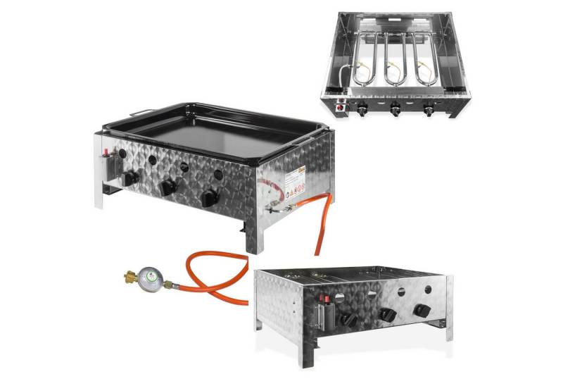 DEMA Gas-Pizzaofen 3 flammig, mit Stahlpfanne, 10kw von DEMA