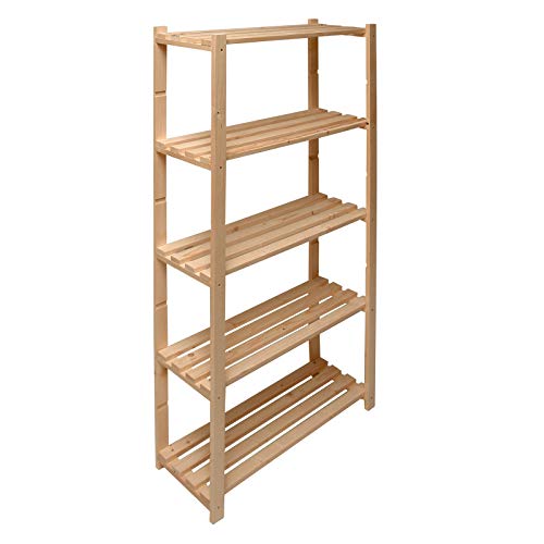 DEMA Holzregal mit 5 Böden – Regalsystem 80x30x170 cm, Stabil und Vielseitig für Aufbewahrung und Organisation von DEMA