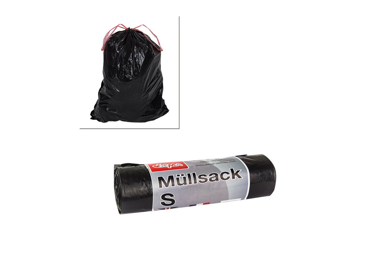 DEMA Müllsack Müllsack S mit Zugband 35ltr. 20er Rolle schwarz von DEMA
