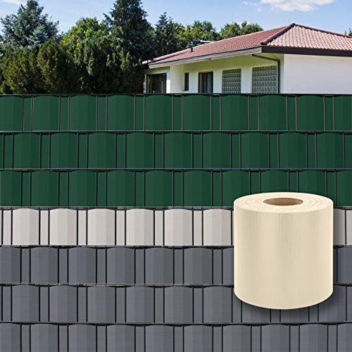 DEMA PVC Sichtschutzstreifen 70 m x 19 cm creme von DEMA