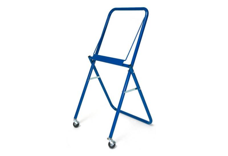 DEMA Papierhandtuch Ständer / Spender für Putzpapier, Metall, blau, Rollen bis 31cm breite (mit Abreißschiene), Papierrollenhalter, Industriepapier, mobil, robust von DEMA