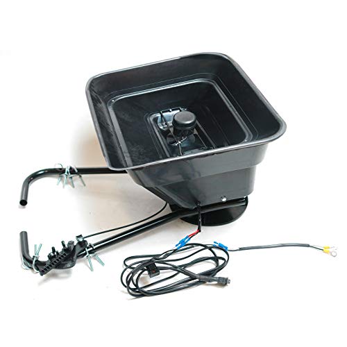Dema Elektrostreuer 12V für Rasentraktor, Schleuderstreuer, flexibel, kraftvoll, großvolumig für Rasenpflege, Winterdienst, ATV/Quad von DEMA