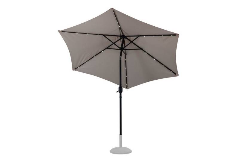 Sonnenschirm Sonnenschirm mit Solar / LED Beleuchtung Durchmesser: 270 cm in Beige und Anthrazit von DEMA
