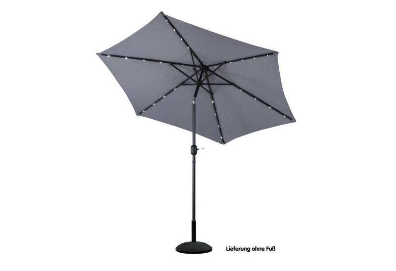 Sonnenschirm Sonnenschirm mit Solar / LED Beleuchtung Durchmesser: 270 cm in Beige und Anthrazit von DEMA