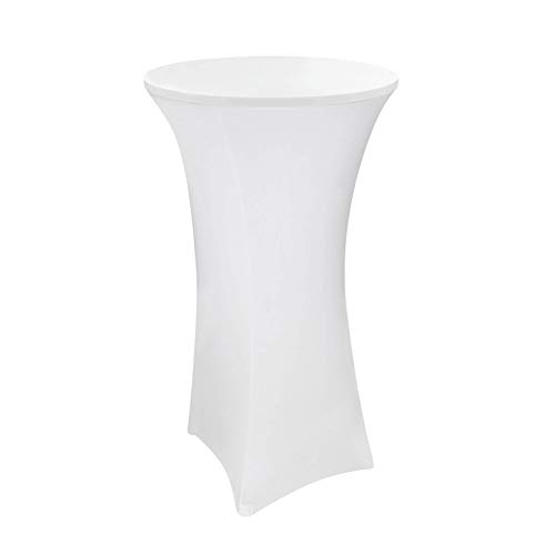 DEMA Stretch Stehtischhusse Stehtisch Bistrotisch Husse Überwurf 60x120 bis Ø 60 cm weiß von DEMA