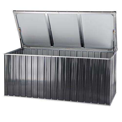 DEMA XXL Metall Garten Gerätebox Auflagenbox Aufbewahrungsbox Truhe 770 L anthrazit weiß von DEMA