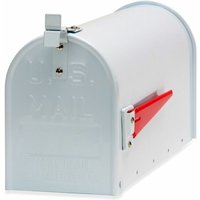 Amerikanischer Briefkasten American Mailbox Zeitungsrolle Postkasten Alu weiß von DEMA