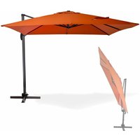 Sonnenschirm Ampelschirm Gartenschirm Marktschirm Schirm terracotta Verona 3x3m von DEMA