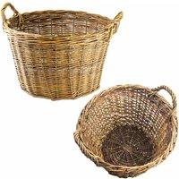 Dema - Weidenkorb Korb Kartoffelkorb Kaminholzkorb Erntekorb Holzkorb Dekokorb 55cm von DEMA