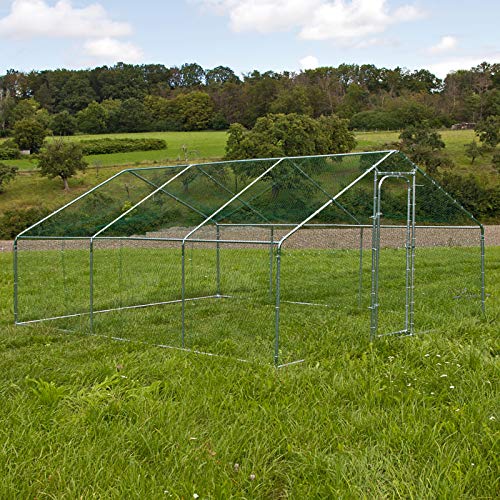 Freilaufgehege Freigehege Freilauf Gehege Käfig Stall mit Sonnenschutz 3x6 m von DEMA