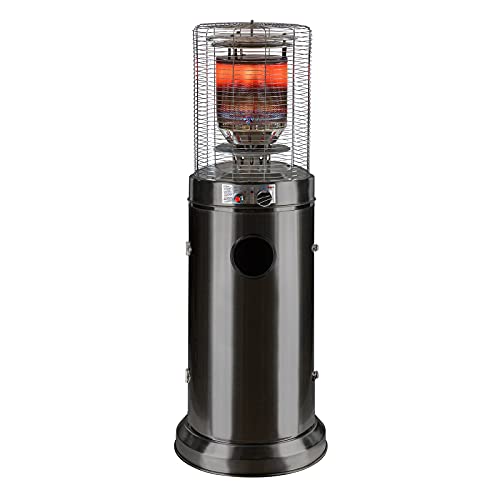 Gas Heizer Terrassenheizstrahler Heizstrahler Heizpilz schwarz 5-10 kW 360° von DEMA
