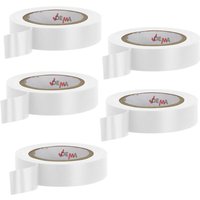 Kabel Isolierband Elektriker Klebeband 5er Set Weiß 15 mm x 10 m Rolle PVC von DEMA