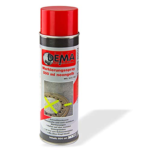 Markierungsspray Markierfarbe 500 ml Dose neon gelb Markierspray Farbspray von DEMA