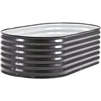 Dema - Metall Hochbeet 160x80x45cm oval anthrazit 450L Garten Beet verzinkt stabil von DEMA