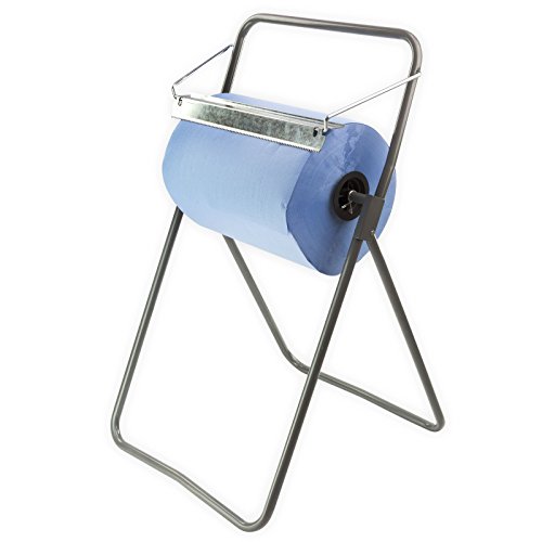 DEMA Metall Putztuchrollen Halter – Bodenständer für Werkstatt, Garage & Keller, 40 cm Putztuch-Rollenhalter, Robuster Ständer für Reinigungsrollen von DEMA