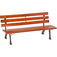 Parkbank Gartenbank Garten Bank Vollholz mahagoniefarben Gusseisen 150x59x70,5cm von DEMA