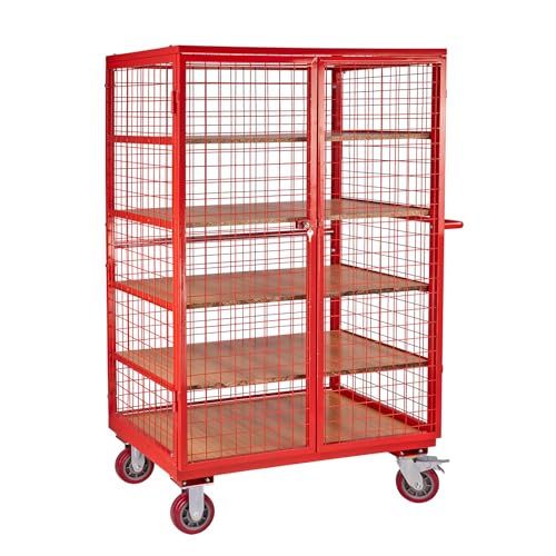 Plattformwagen Transportwagen Gitterwagen Handwagen mit 5 Böden + 4 Gitterwänden 112x70x171 cm max. Belastung 750 kg Rot Plattformwagen Transportwagen Gitterwagen Handwagen mit 5 Böden + 4 Gitterwänden 112x70x171 cm max. Belastung 750 kg Rot von DEMA