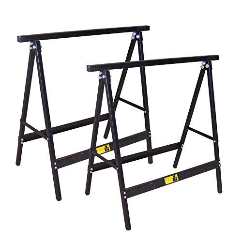 Stahl Universal Bock Klappbock Sägebock Unterstellbock Stützbock Set Paar (2 Stück) von DEMA