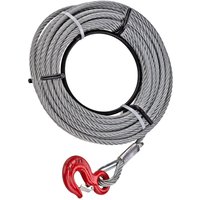 Dema - Stahlseil Drahtseil Seil mit Haken 11 mm x 20 m u. a. für Handseilwinde 68017 von DEMA
