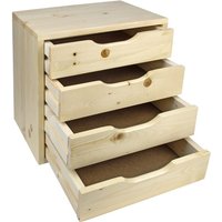 Universal Schubladenbox Holz / Holzbox SB4 mit 4 Schubladen Nachttisch von DEMA