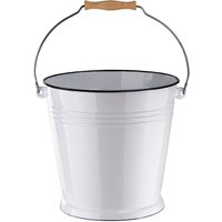 Wassereimer Eimer 10 Liter weiß emailliert Putzeimer mit Holzgriffhenkel Wassereimer Eimer 10 Liter weiß emailliert Putzeimer mit Holzgriffhenkel von DEMA