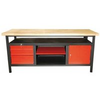 Werkbank Werktisch Arbeitstisch Tisch xl 170cm Türe Schubladen Ablage anthrazit von DEMA
