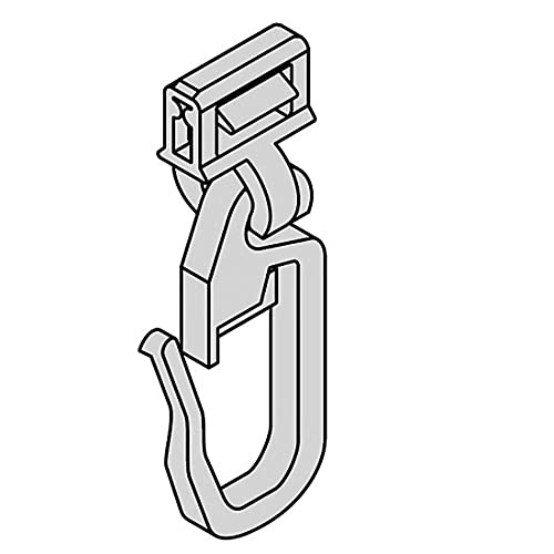 DEMASol Gardinen Clic-Gleiter mit Faltenhaken lang HINNO HC 72, für Aluminium Gardinenschienen mit 4 mm Spurbreite von DEMASol