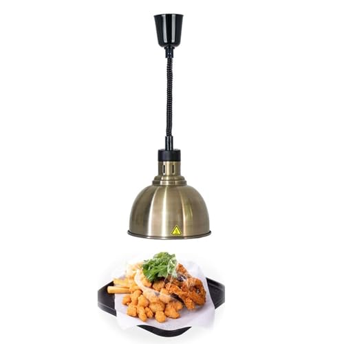 Hängende Lebensmittel-Wärmelampe, Lebensmittelwärmer-Lampe mit 250 W-Lampe, 60–180 cm Länge, Buffet-Lebensmittel-Wärmekonservierungs-Kronleuchter, 250 mm Lampenschirm, Lebensmittelwärmer (Color : Gre von DEMCAY