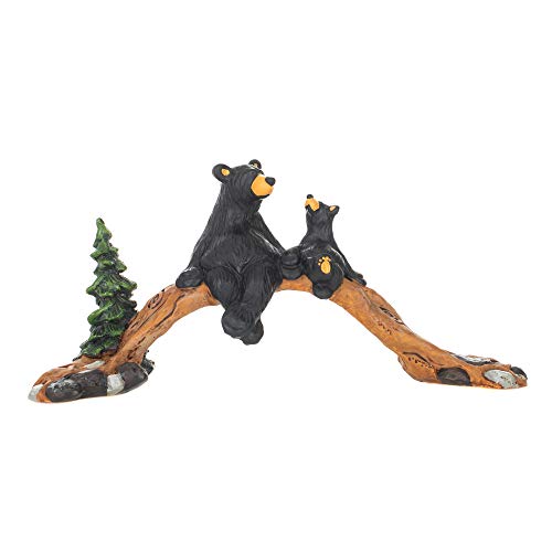 DEMDACO Bearfoots by Jeff Fleming The Bridge Black Bear 4 x 11 Handgegossene Kunstharz-Tischfigur Skulptur von DEMDACO