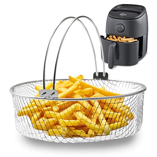 Air Fryer Basket, Dampfkorb für Instant Pot, 304 Edelstahl Mesh Korb für Instant 6Qt 8Qt Air Fryer Zubehör 20,3 cm Korb mit Griff von DEMEDO