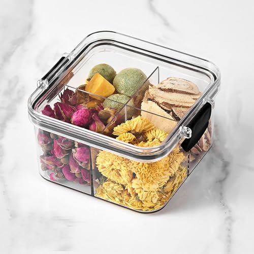 DEMEIHUA Snack Box Mit Fächern, Snack Box Mit Deckel, Kind Snackteller Mit Fächern,Snackboxen For Sweets, Nuts, Fruit, Biscuits, Passen Party Und Picnic (Snackbox 460ml) von DEMEIHUA