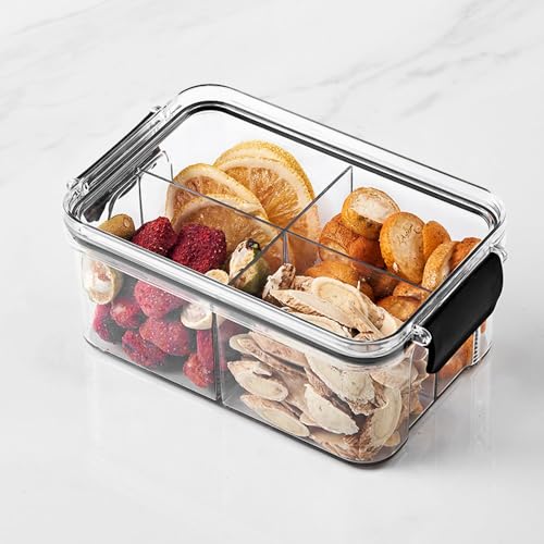 DEMEIHUA Snackbox Mit Fächern Rund, Snackteller Mit Fächern, Kinder Snackschale Mit Deckel Herausnehmbare 8 Fächer Snackteller Mit Deckel Geeignet Snack (Snackbox 680ml) von DEMEIHUA