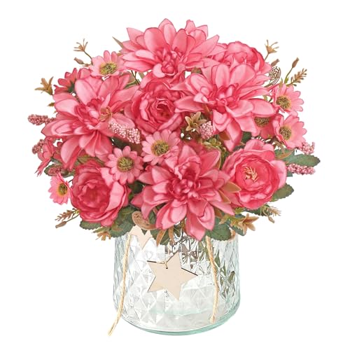 DEMIUKO 2 Bündel Dahlien Künstliche Blumen Rose Pfingstrosen Seiden Blumensträuße Kunstblumen Fake Blumen Vase Deko für Hochzeit Partei Tischaufsätze Blumenarrangement Innen Außen Dekoblumen DEMIUKO 2 Bündel Dahlien Künstliche Blumen Rose Pfingstrosen Seiden Blumensträuße Kunstblumen Fake Blumen Vase Deko für Hochzeit Partei Tischaufsätze Blumenarrangement Innen Außen Dekoblumen von DEMIUKO