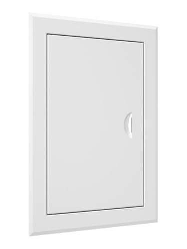 Revisionsklappe aus Metall Weiß – RAL 9016 Stahlklappe für Wand und Decke – Magnetverschluss – Zugang für Kabel, Rohre, Zähler – Flächenbündig – Innen und Außen – Einfache Montage. (20 x 30 cm) von DEMLOU