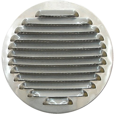 Runde Aluminium-Luftauslass Abdeckung mit Netz, Lüftungsgitter für Dunstabzugshauben und Abluftrohre, Insektenschutzgitter (Durchmesser: 8 cm) von DEMLOU