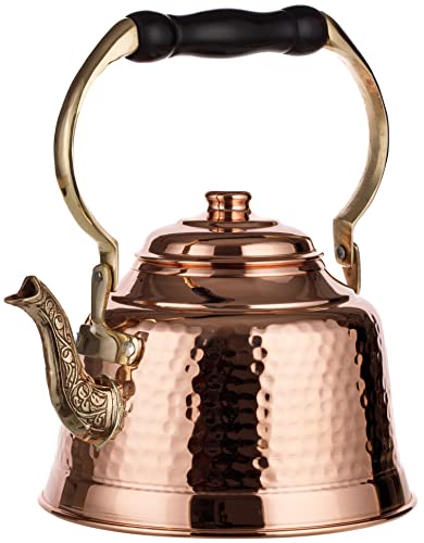 (1.5l) - DEMMEX 2017 Heavy Gauge 1mm Thick Hammered Copper Tea Pot Kettle Stovetop Teapot (1.5l) von DEMMEX