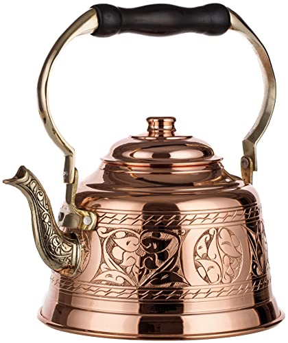 demmex 2017 dickem 1 mm dicken Kupfer gehämmert Tee Wasserkocher Herd Teekanne (1.6-quart) Engraved Copper von DEMMEX
