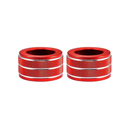 DEMULAX 1 3 X5 X6 E87 E81 E82 E90 E91 E92 E93 E70 E71 Aluminiumlegierung Klimaanlage Soundschalter Steuerknopf Zierringabdeckung Abdeckung für Klimaanlagenknöpfe(Red,For 1 series E81 E82) von DEMULAX