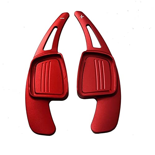 DEMULAX 1 Paar Auto-Lenkrad-Schaltwippen, for Audi, A3 S3 Facelift A5 S5 2017 A4 B9 Q7 2016-2017 TT TTS Aluminium Schaltwippe(Red) von DEMULAX