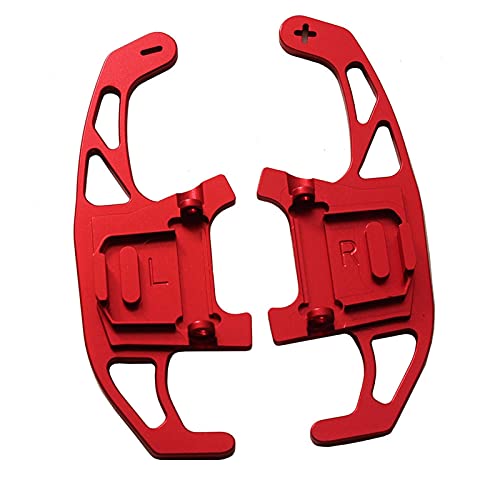 DEMULAX 2 STÜCKE Auto-Lenkrad-Schaltwippen erweitert, for VW, for Golf, GTI R GTD GTE MK7 7, for POLO, for Scirocco, 2014 2015-2019 2020 Schaltwippe(Red) von DEMULAX