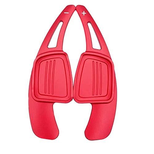 DEMULAX 2 Stück Auto-Schaltwippenverlängerung, Lenkrad-Schaltwippen, for Audi, A4 B9 A5 Q2 Q7 S3 S4 TT TTS 2016 2017 2018 Schaltwippe(Red) von DEMULAX