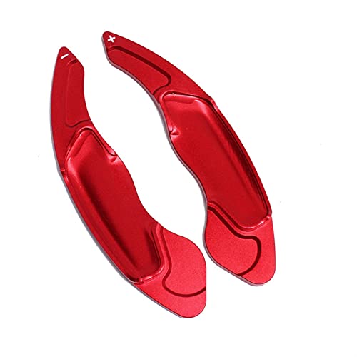 DEMULAX 2-teilige Lenkrad-Schaltwippenverlängerung, for VOLVO, V40 S60 V60 XC60 S80 XC70 2014 2015 2016 2017, Aluminium-Schaltwippenblatt Schaltwippe(Red) von DEMULAX