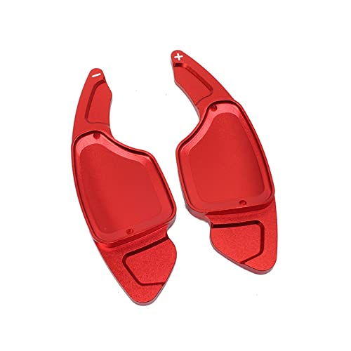 DEMULAX 2-teiliges Auto-Lenkrad-Schaltwippen-Extender, for Cadillac, XT4 2018 2019 2020, Auto-Schaltzubehör aus Aluminiumlegierung Schaltwippe(Red) von DEMULAX